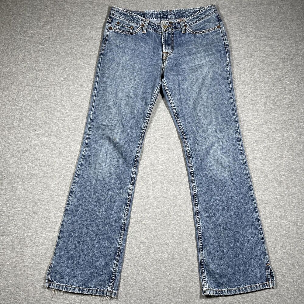 Lucky Brand Jeans Womens 4/27 Blue Bootcut Mid Rise 100% Cotton Distressed